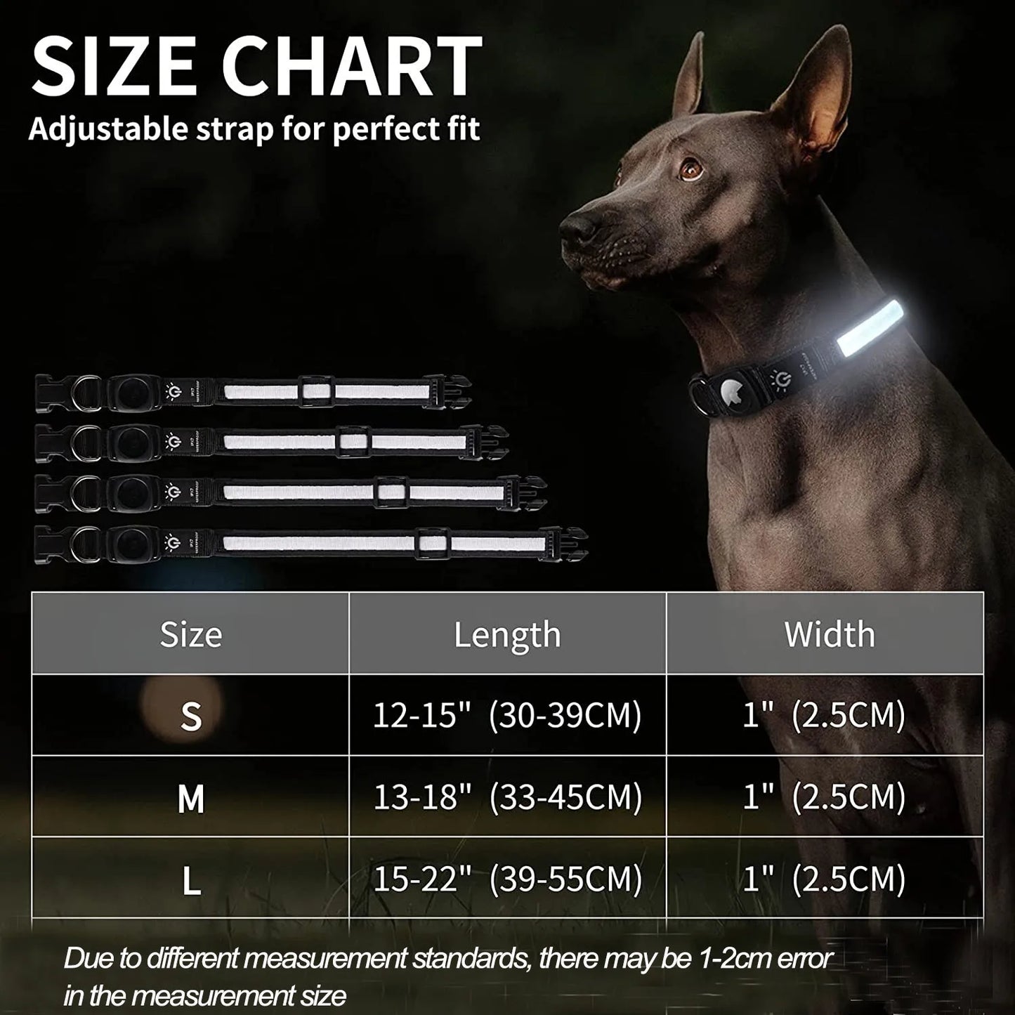 Collier GPS chien éclairé